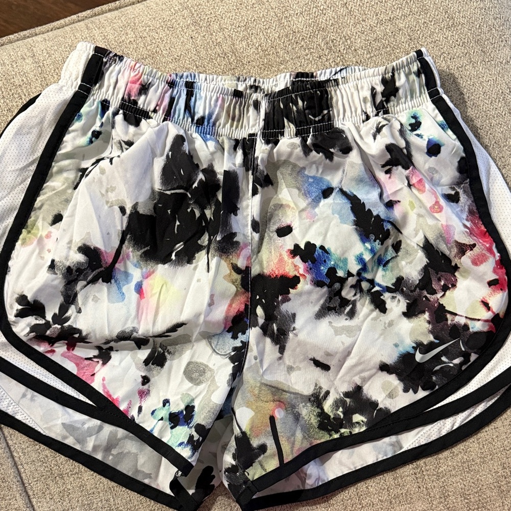 Nike Women's Black and White Athletic Shorts